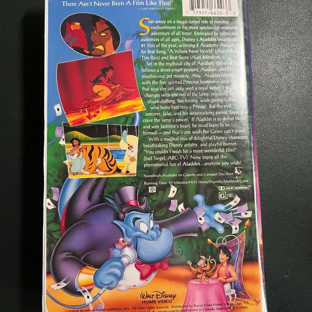 Disney’s Aladdin VHS – Black Diamond Edition #1662-1 (First Pressing) – 1993
